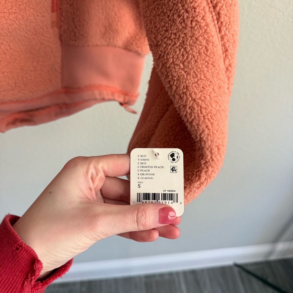Free people ready set rib fleece pullover frosted peach - Picture 5 of 8